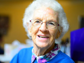 smiling elderly woman